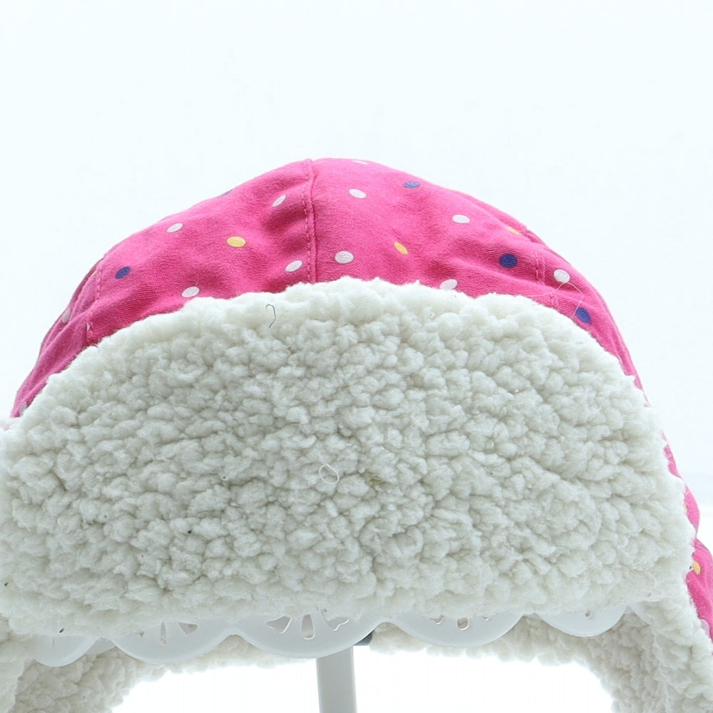 Regatta Girls Pink Polka Dot Polyester Bonnet Size S