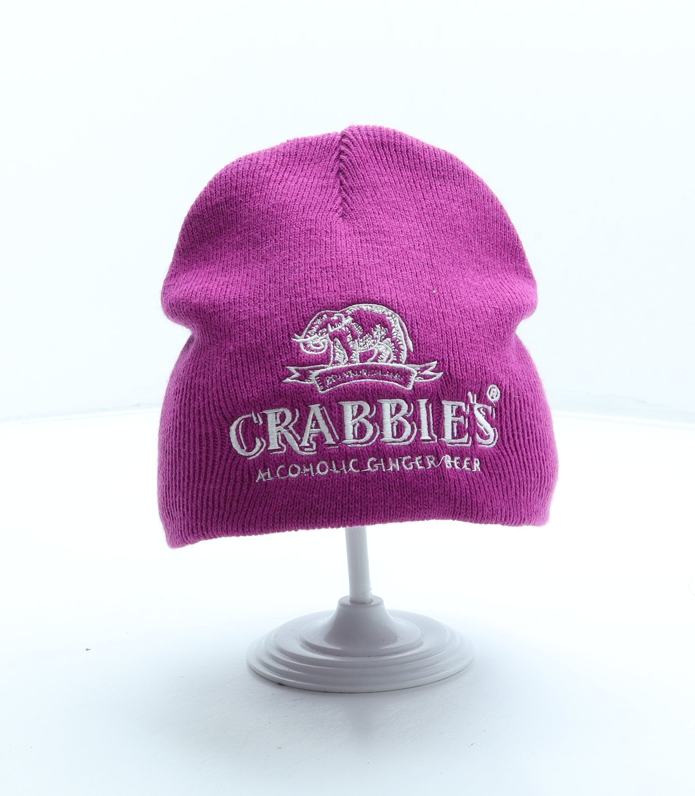Crabbies Womens Pink Acrylic Beanie One Size