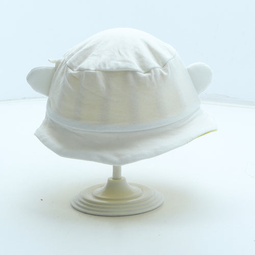 F&F Boys White 100% Cotton Bucket Hat Size S - Monkey Ears