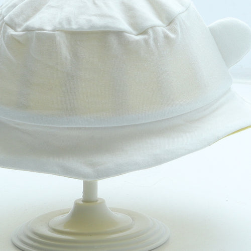 F&F Boys White 100% Cotton Bucket Hat Size S - Monkey Ears