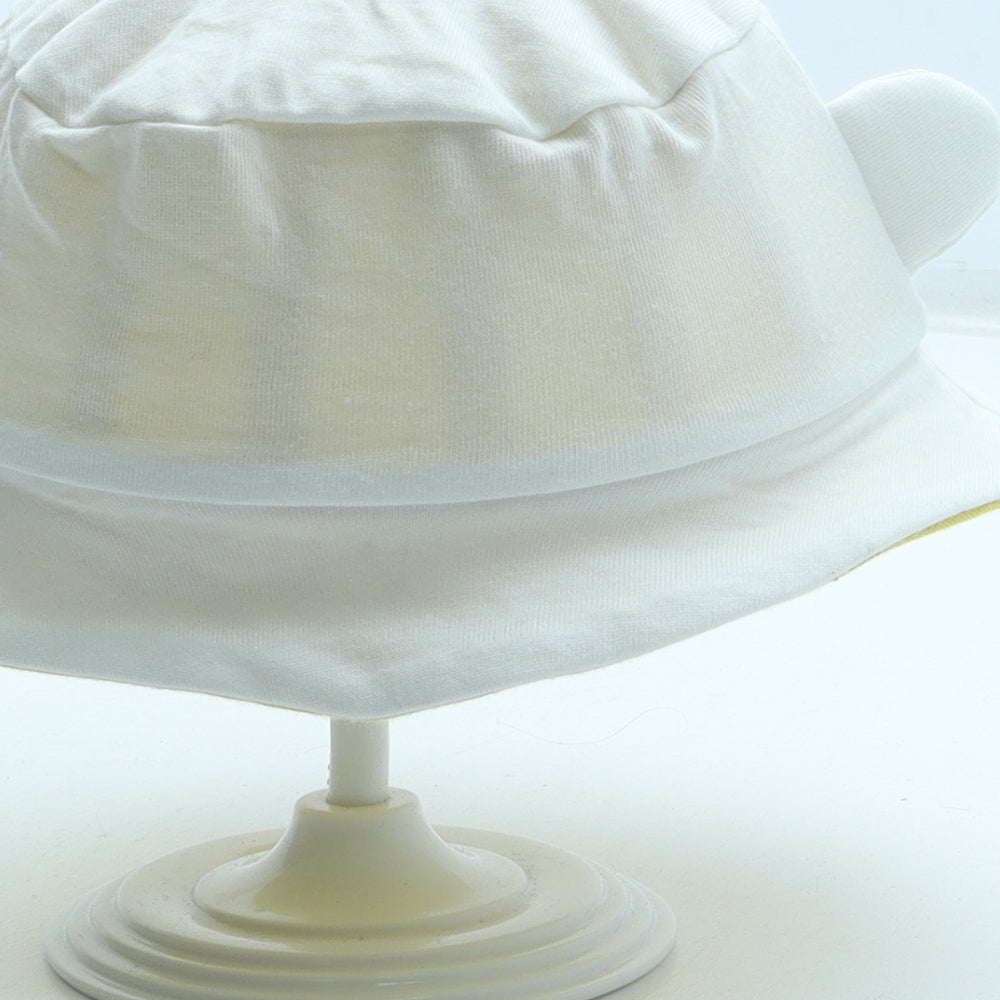 F&F Boys White 100% Cotton Bucket Hat Size S - Monkey Ears