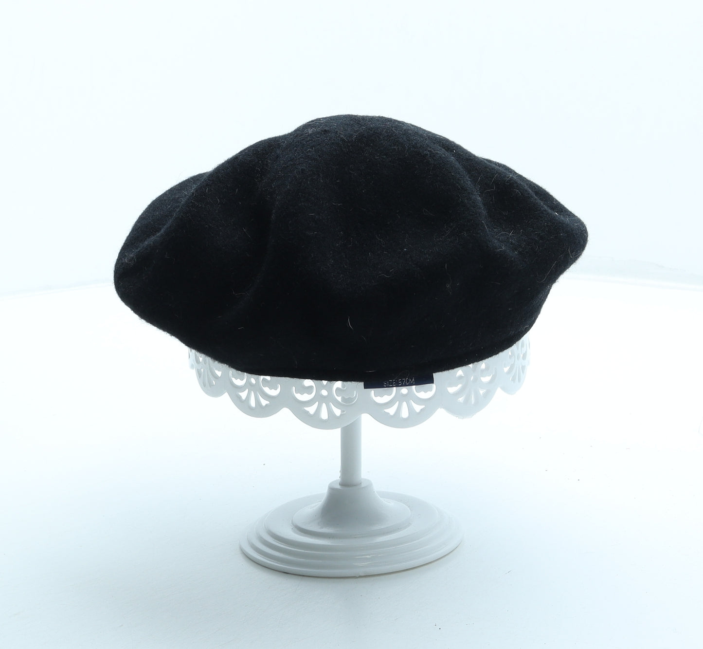 Preworn Mens Black Wool Flat Cap One Size