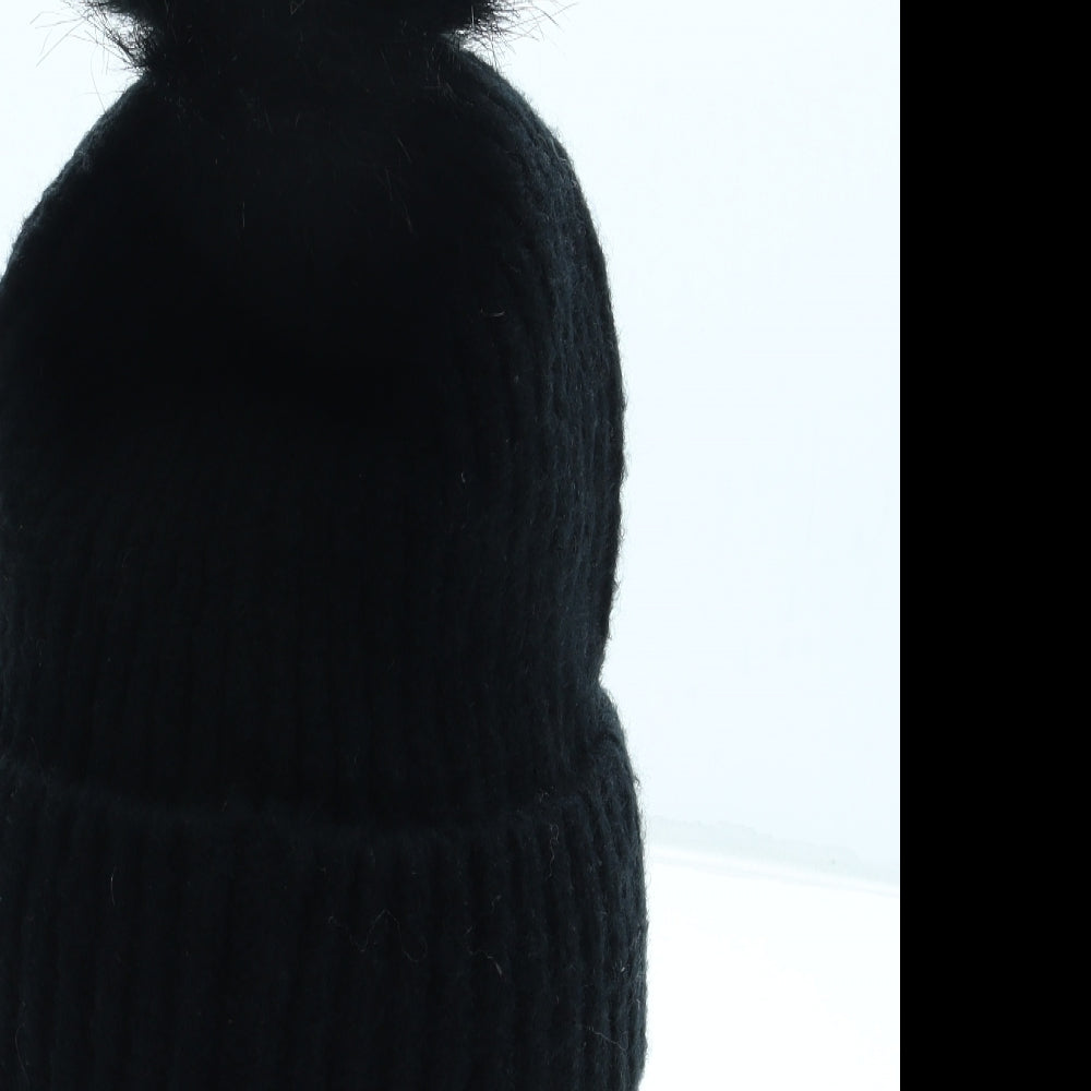 George Womens Black Acetate Bobble Hat One Size - Faux fur