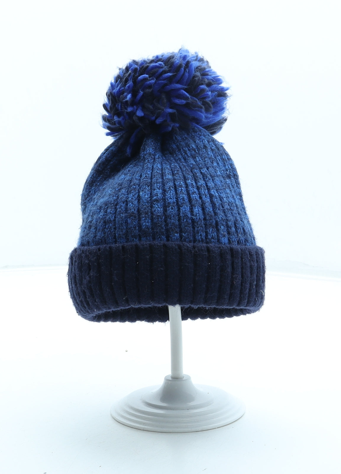 George Boys Blue Acrylic Bobble Hat Size S