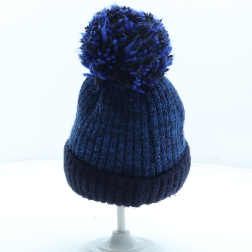 George Boys Blue Acrylic Bobble Hat Size S