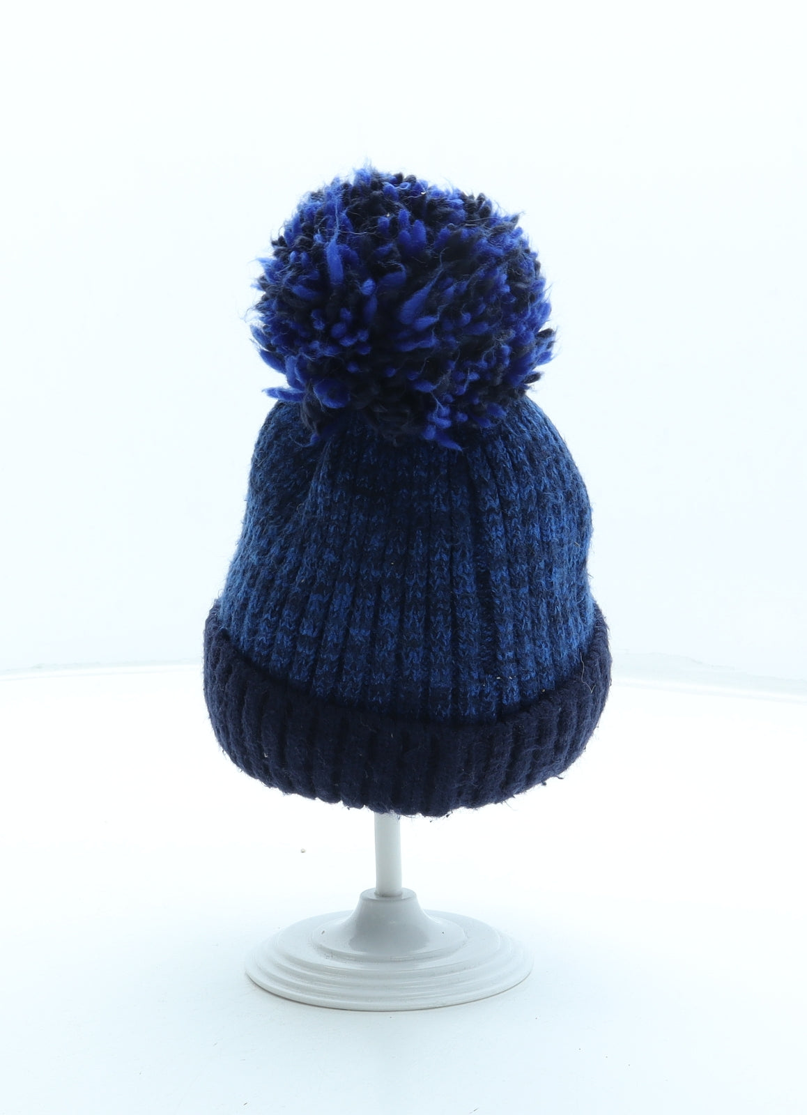 George Boys Blue Acrylic Bobble Hat Size S
