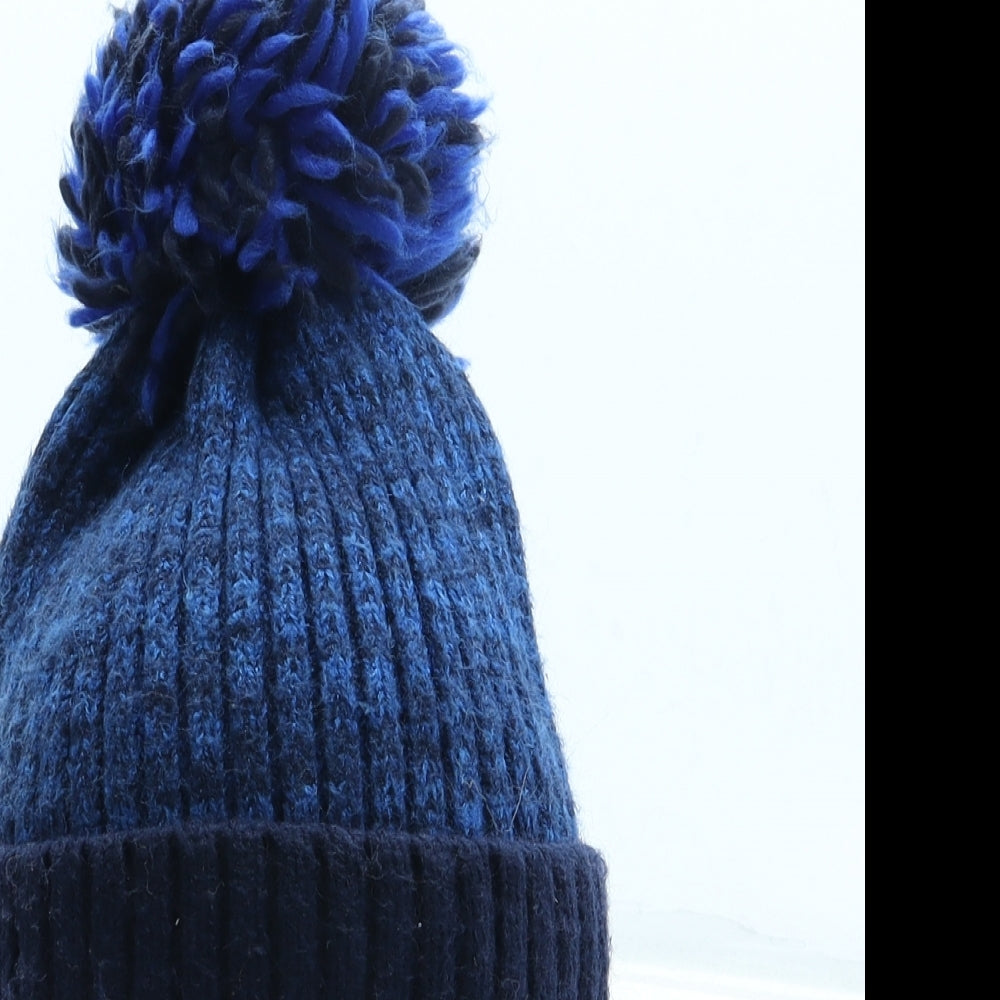 George Boys Blue Acrylic Bobble Hat Size S