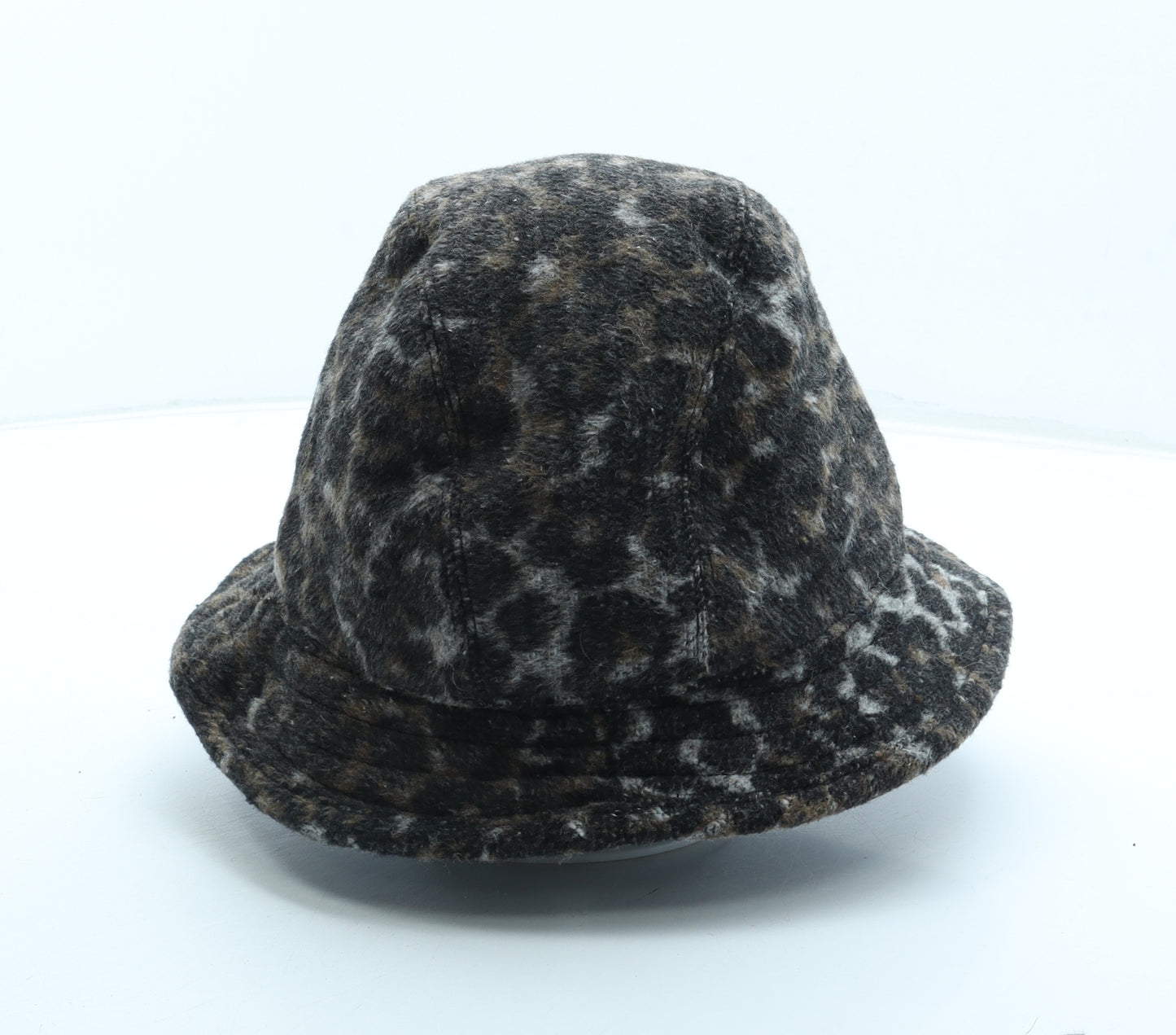 Marks and Spencer Womens Brown Animal Print Polyester Bucket Hat Size S - Leopard Print
