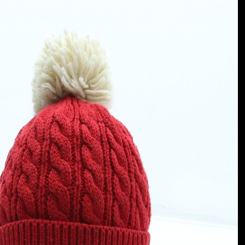 NEXT Girls Red Acrylic Bobble Hat Size S