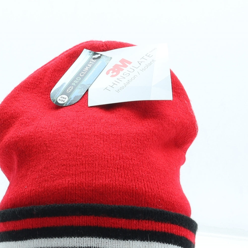 Thinsulate Mens Red Acrylic Beanie One Size