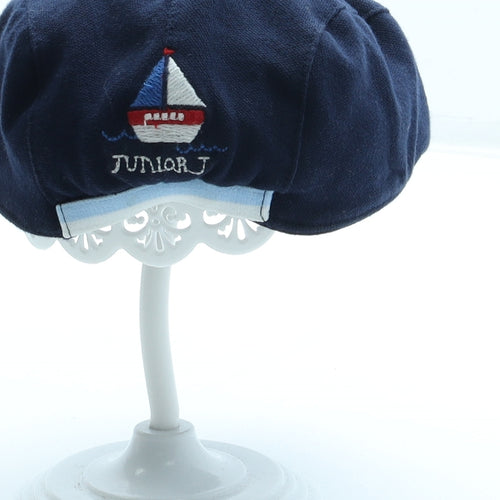Jasper Conran Boys Blue Cotton Flat Cap Size S - Sailor Boat