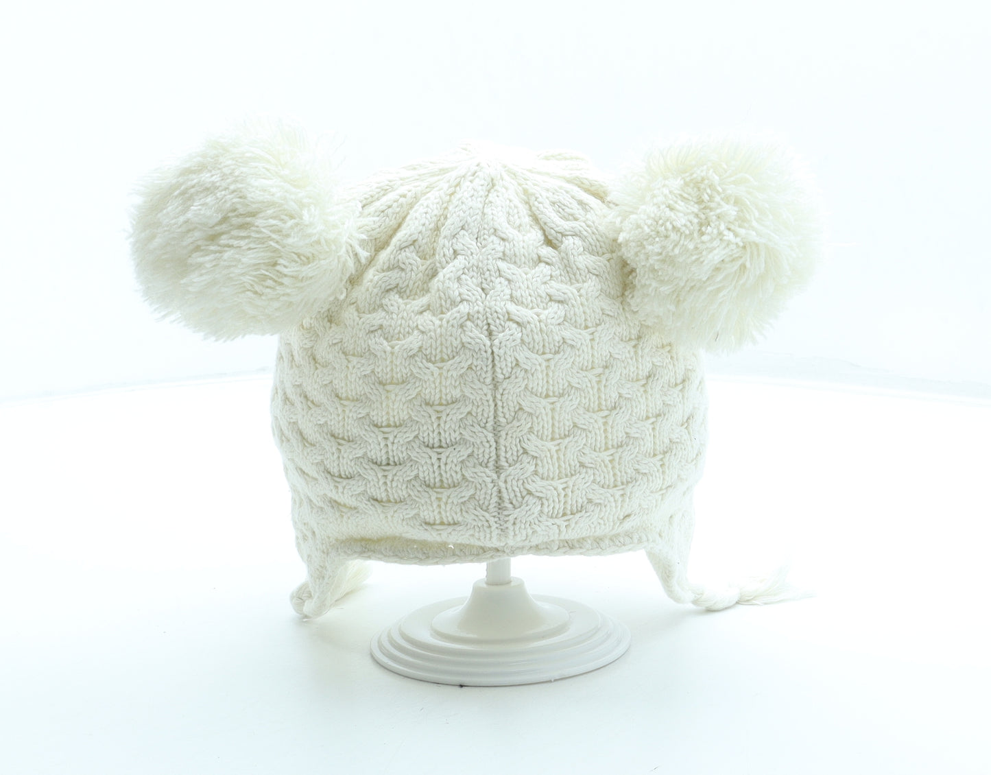 NEXT Girls White Cotton Beanie Size S