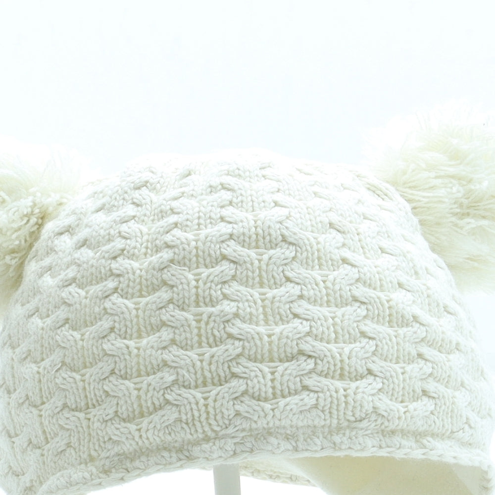 NEXT Girls White Cotton Beanie Size S