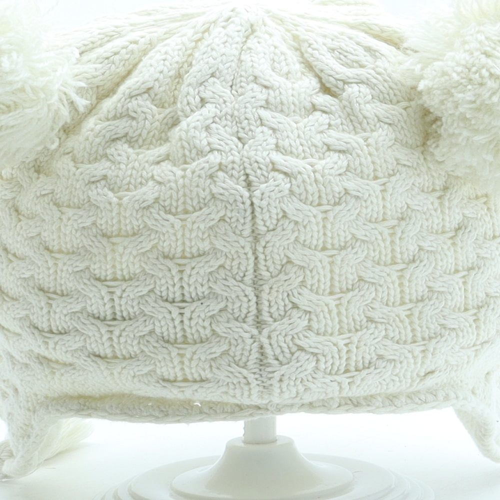 NEXT Girls White Cotton Beanie Size S