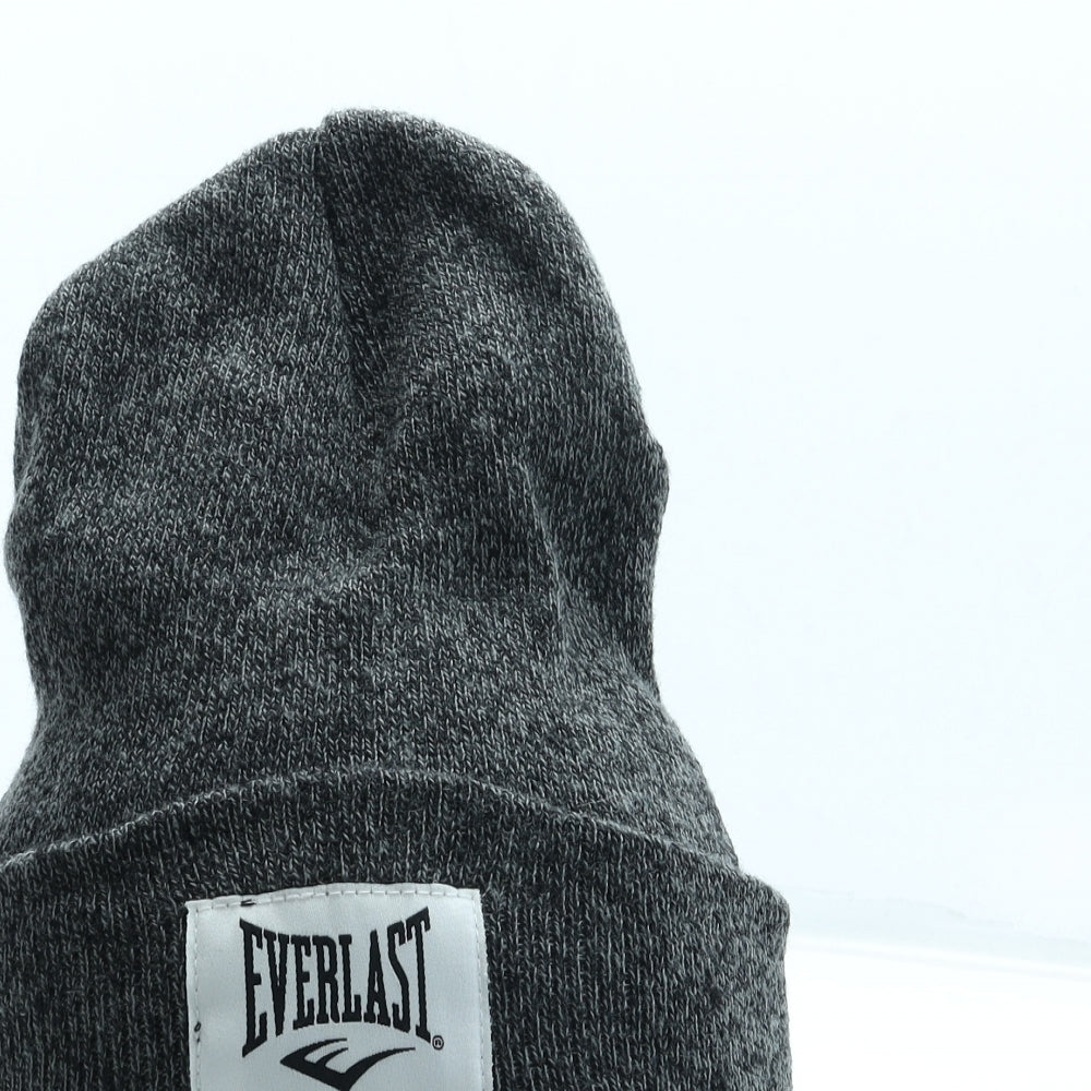 Everlast Mens Grey Acrylic Beanie One Size - Logo