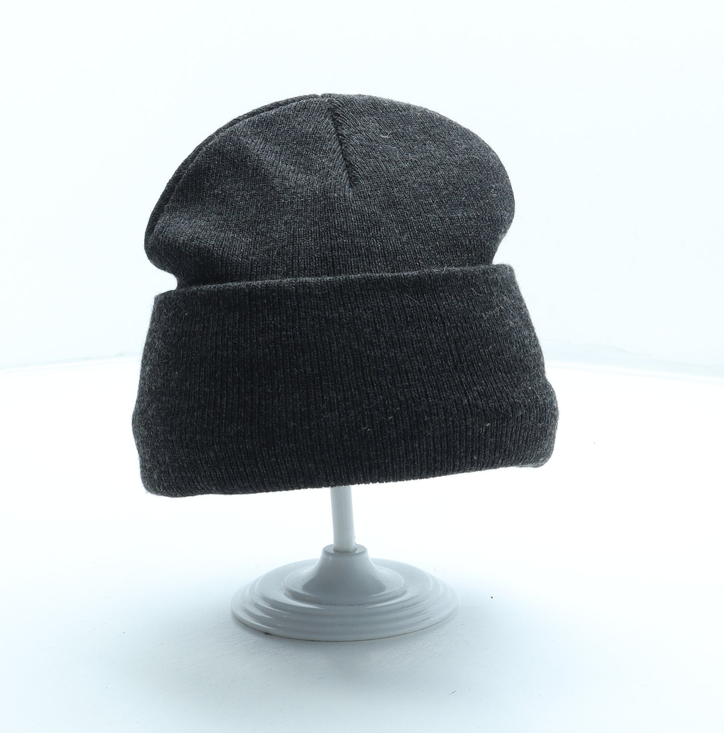 Preworn Mens Grey Acrylic Beanie One Size