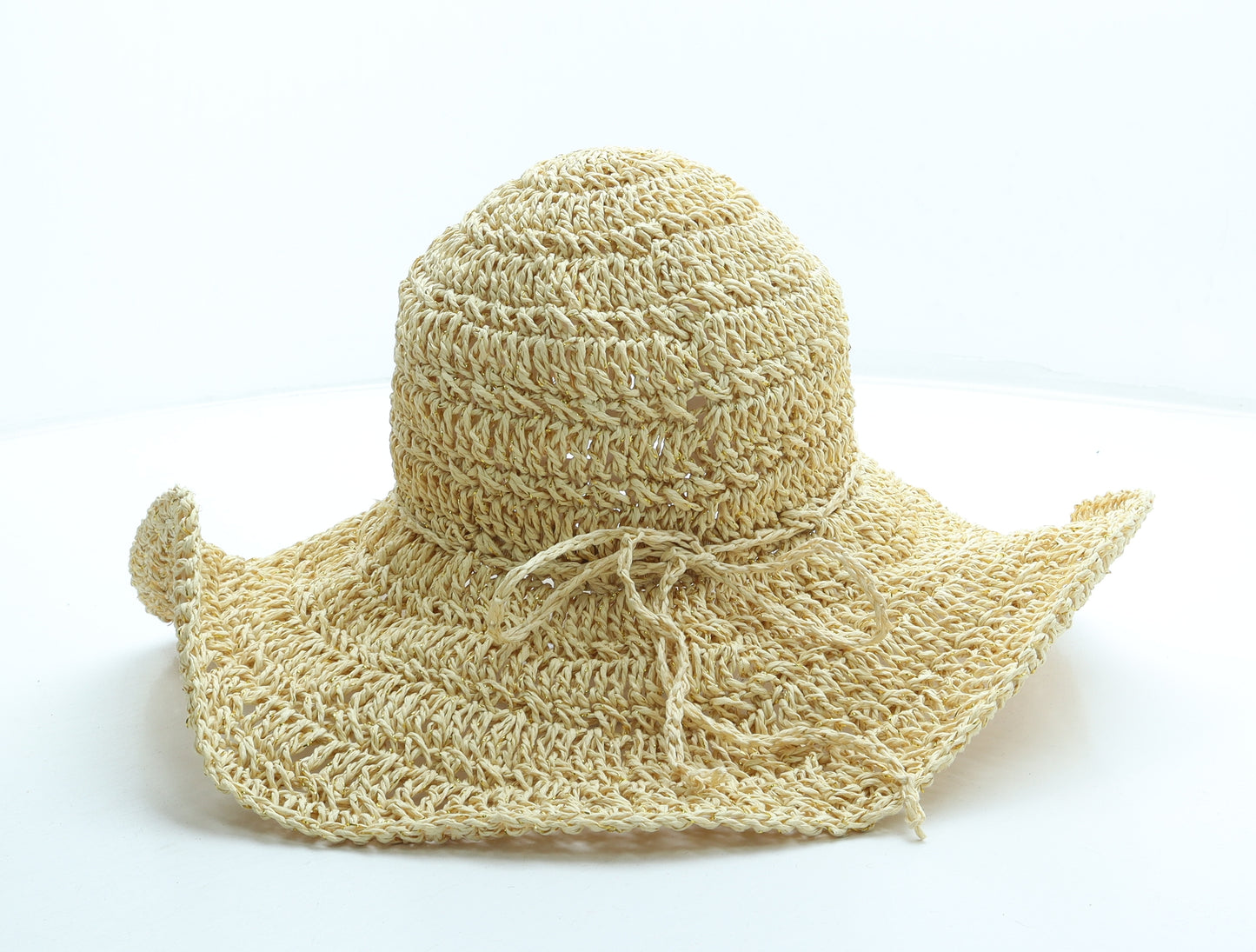 Preworn Womens Beige Paper Sun Hat One Size