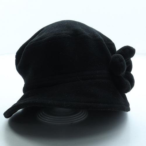 Home Grown Hats Womens Black Polyester Cloche One Size - Flower Detail