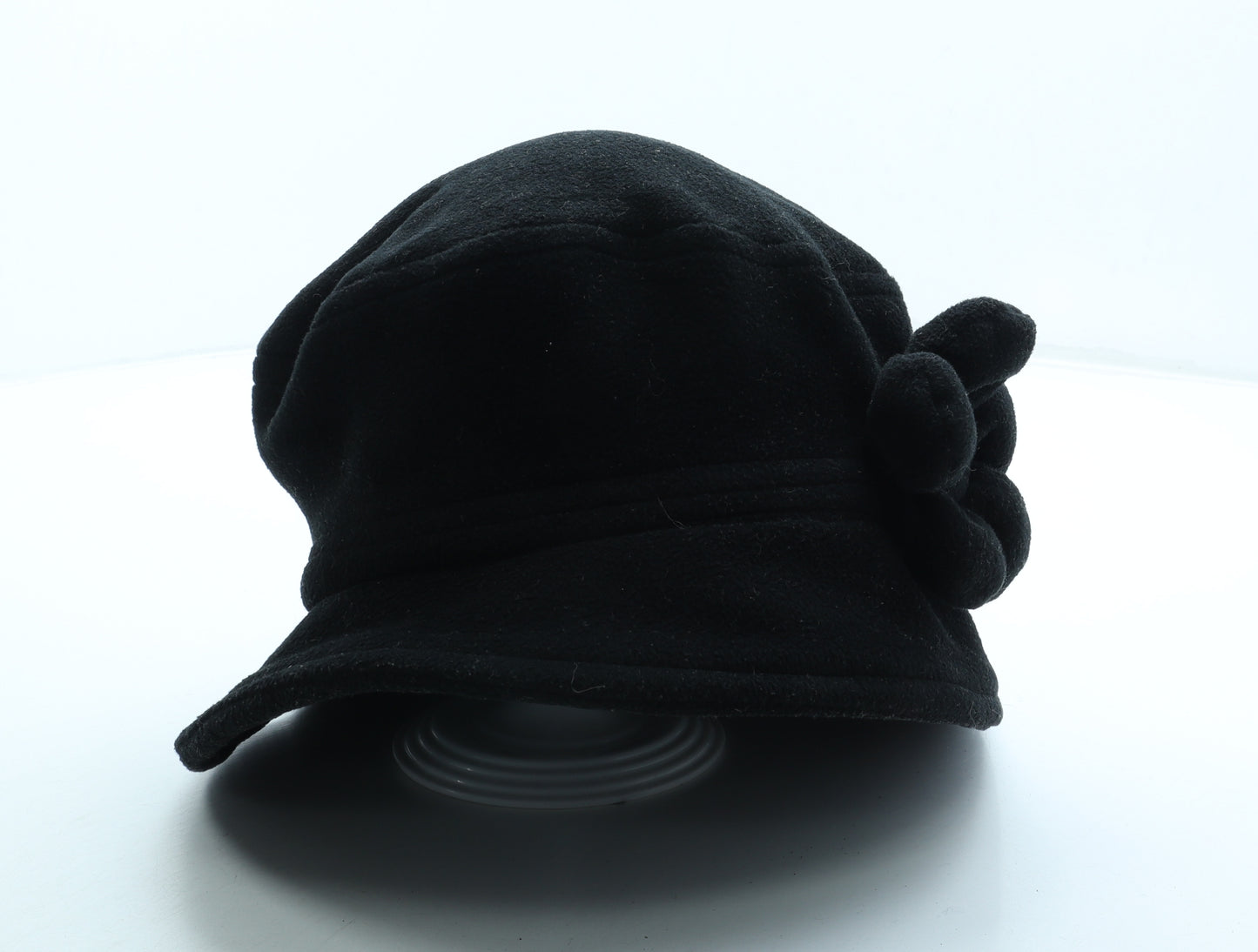 Home Grown Hats Womens Black Polyester Cloche One Size - Flower Detail