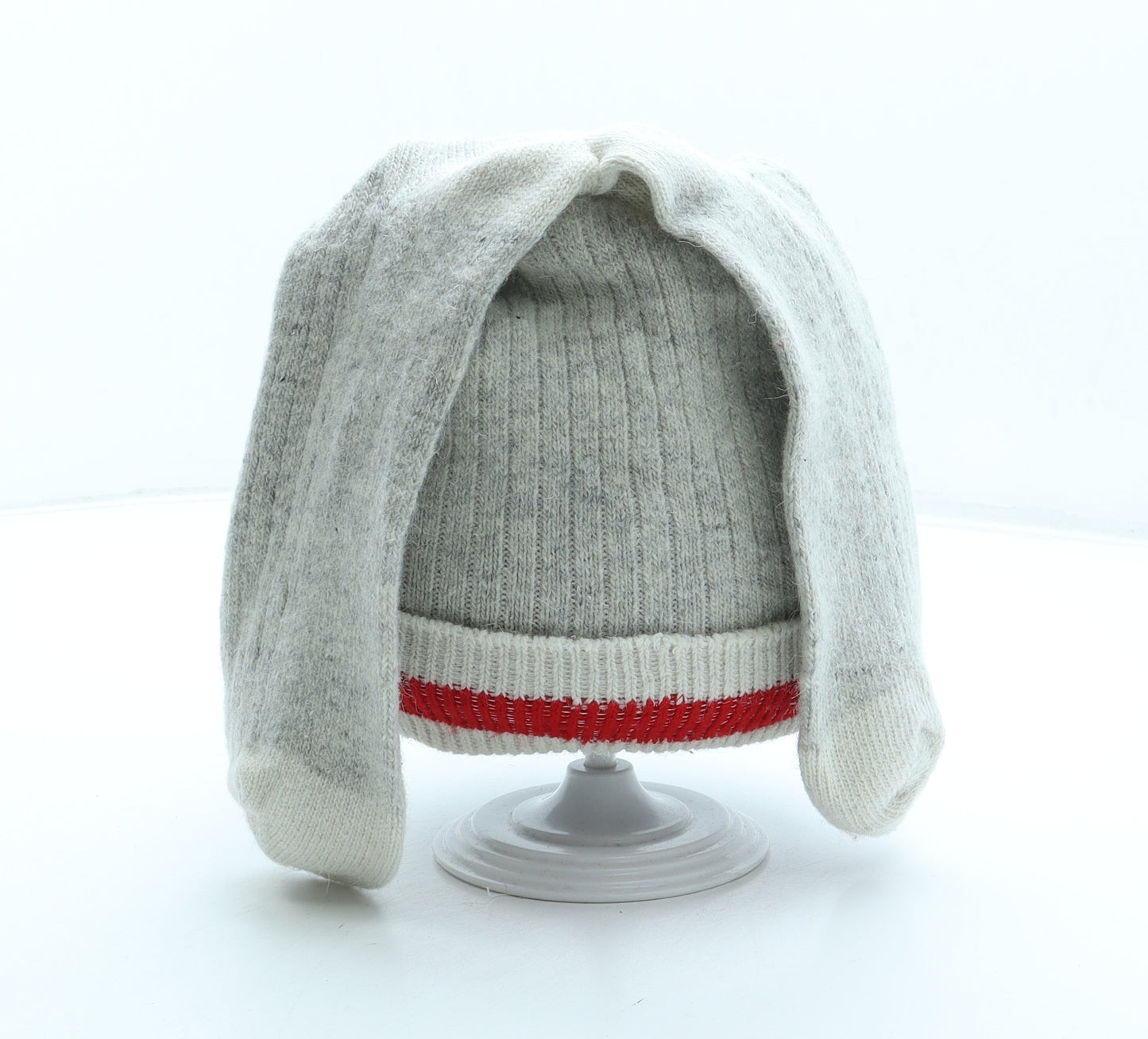 Pook Toque Womens Grey Acrylic Beanie One Size - Rabbit Ears