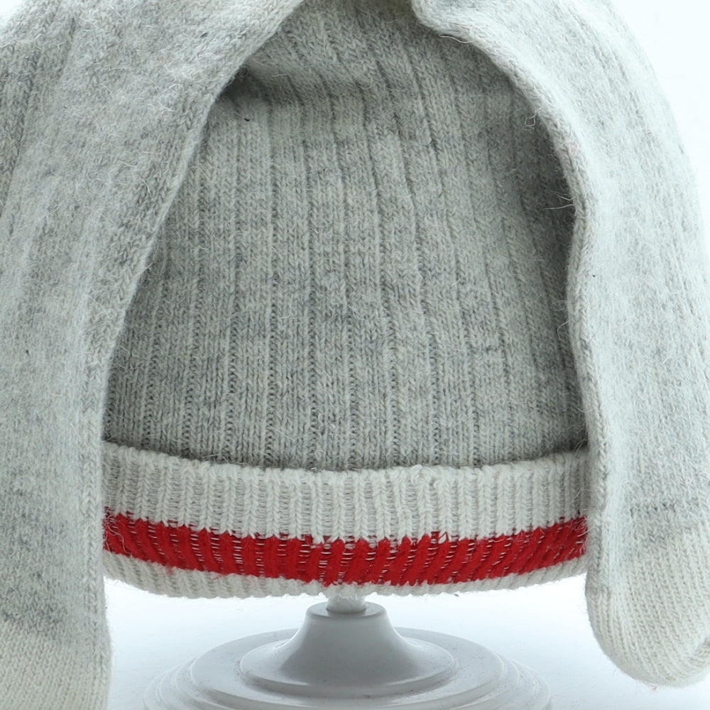 Pook Toque Womens Grey Acrylic Beanie One Size - Rabbit Ears