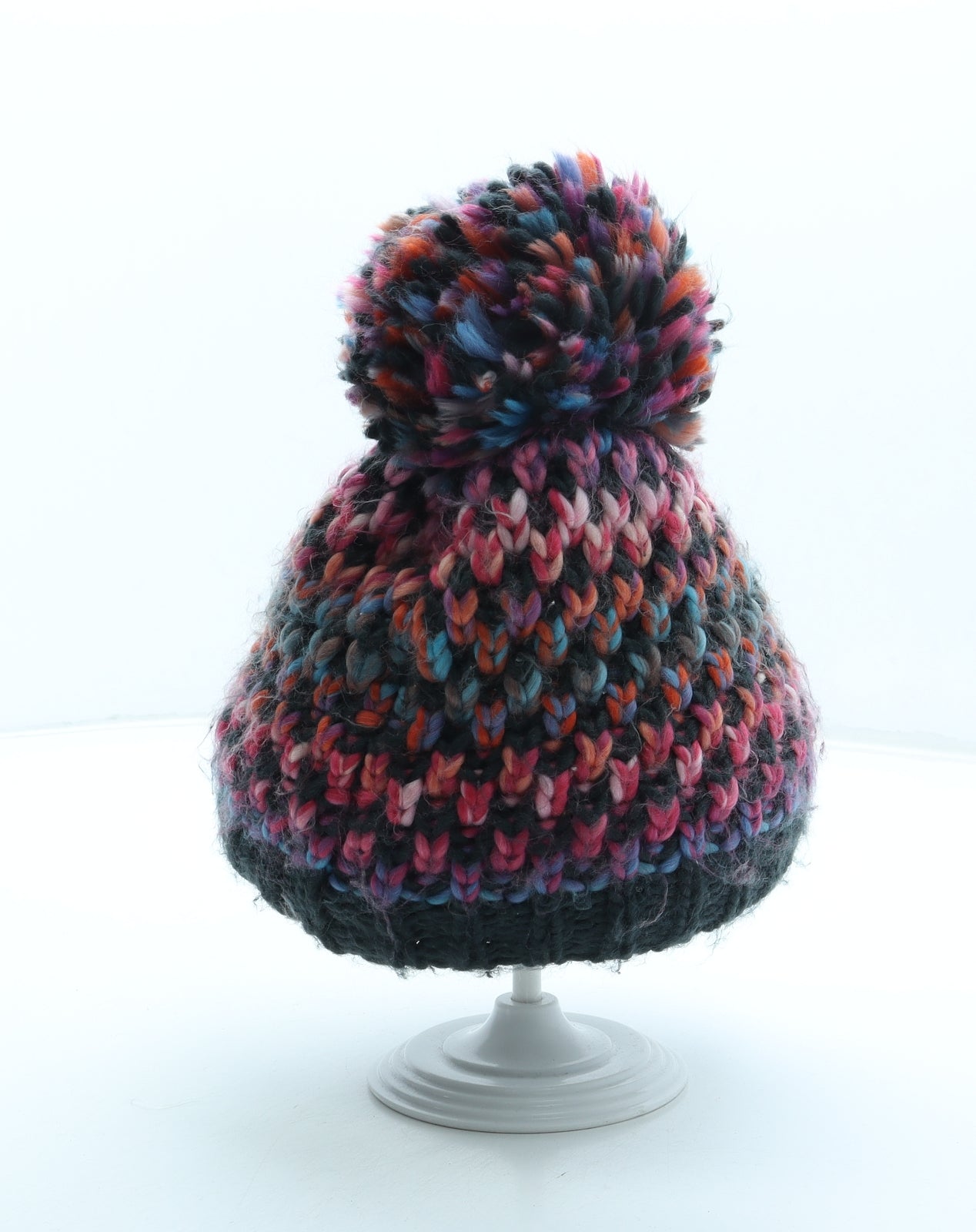Barts Womens Multicoloured Geometric Acrylic Bobble Hat One Size