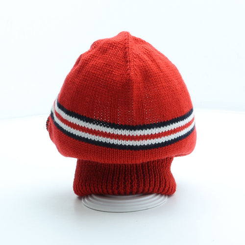 Jenerous Knits Mens Red Striped Acrylic Balaclava One Size