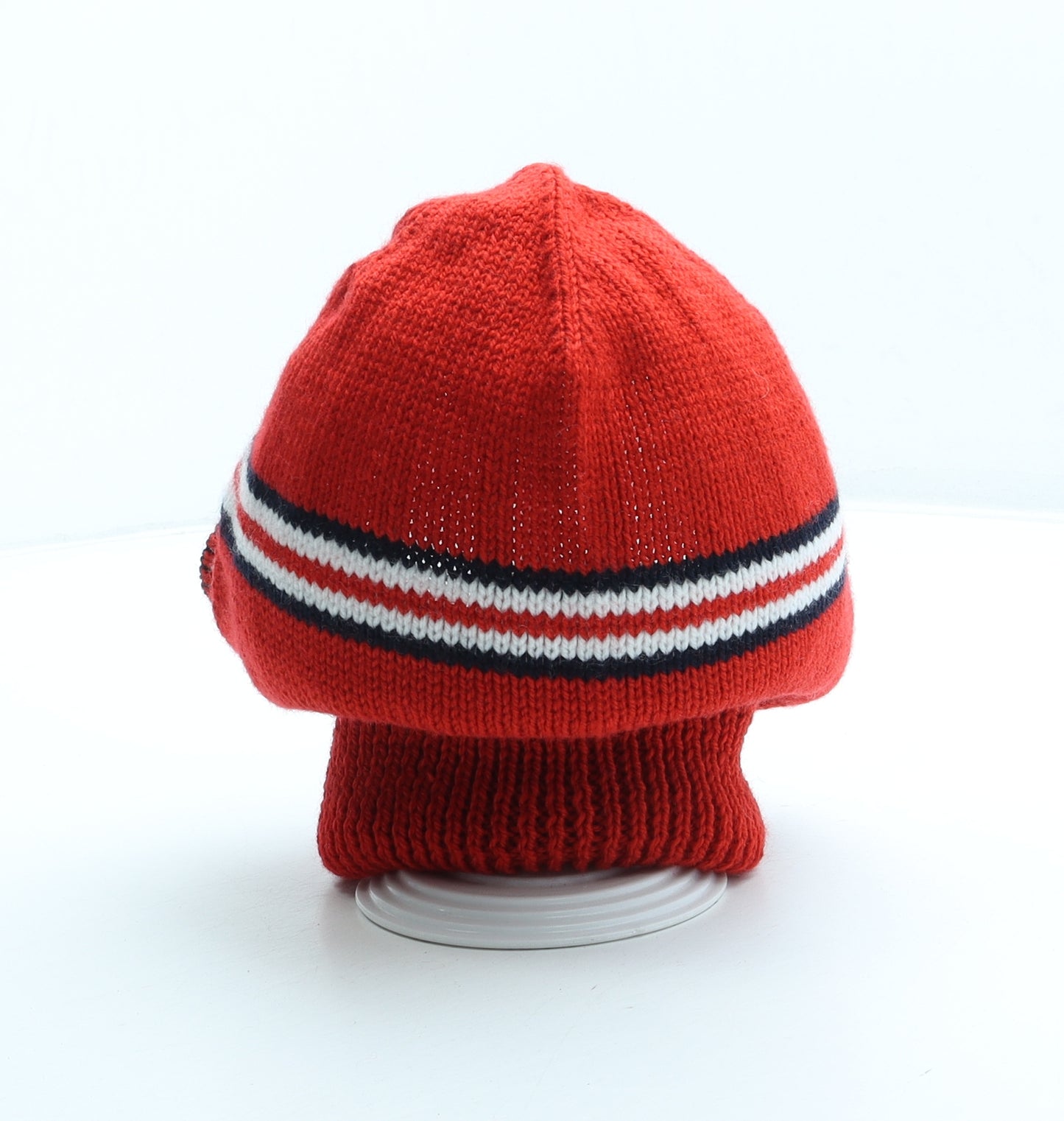 Jenerous Knits Mens Red Striped Acrylic Balaclava One Size