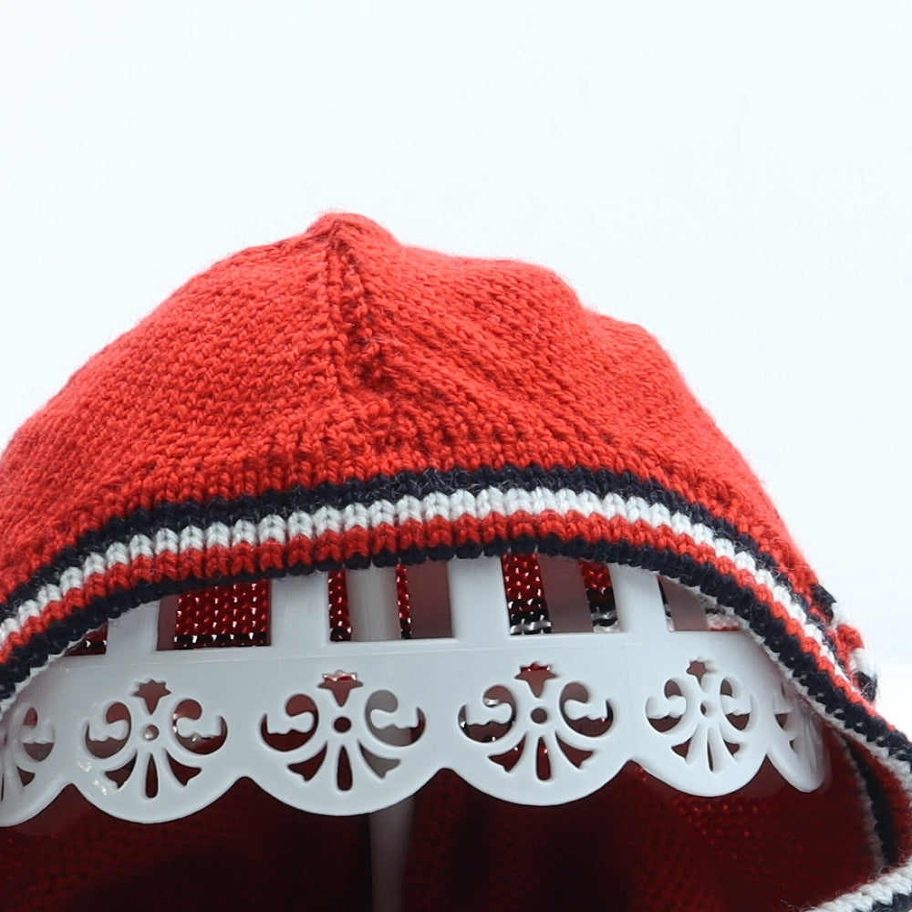 Jenerous Knits Mens Red Striped Acrylic Balaclava One Size
