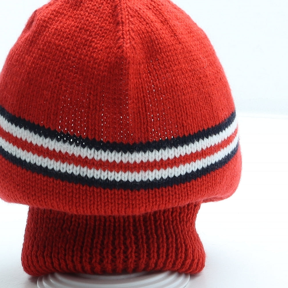 Jenerous Knits Mens Red Striped Acrylic Balaclava One Size