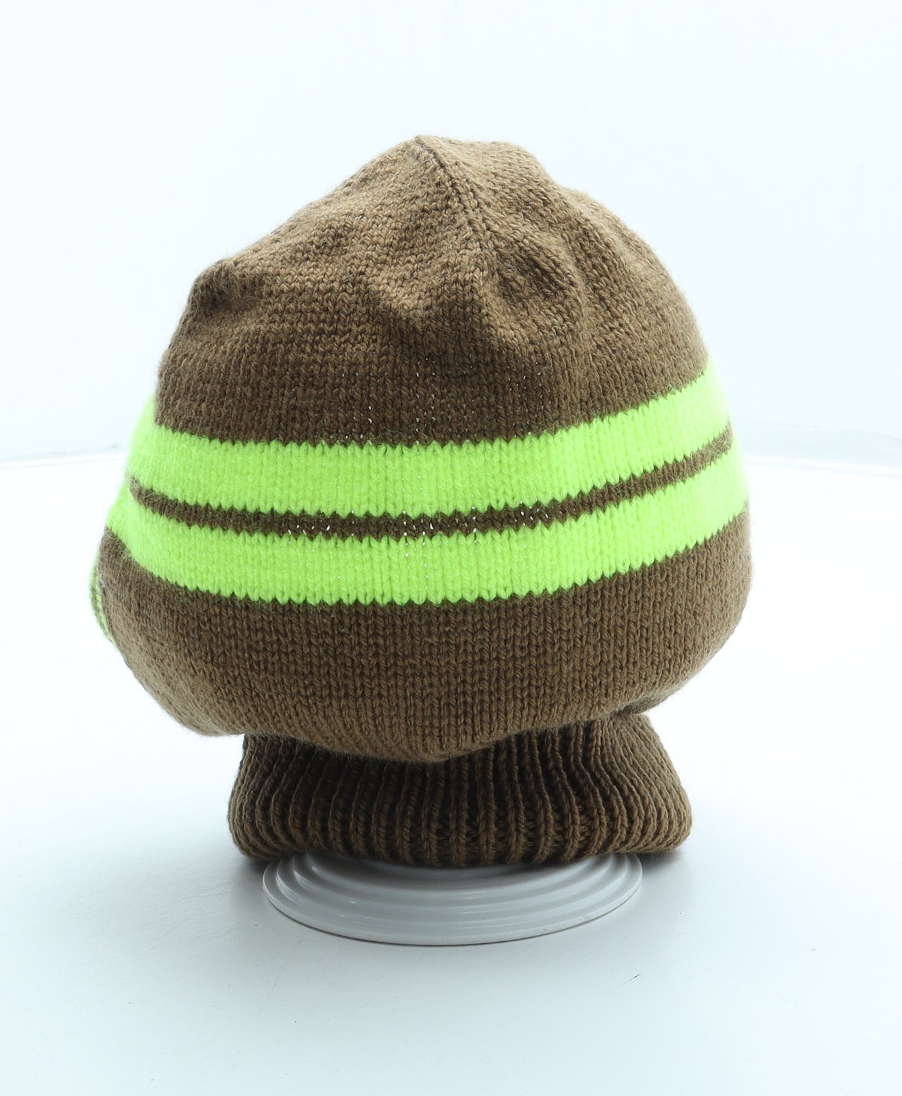 Jenerous Knits Mens Brown Striped Acrylic Balaclava One Size