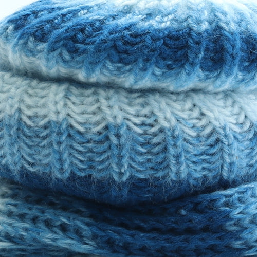 Preworn Womens Blue Striped Acrylic Beanie One Size
