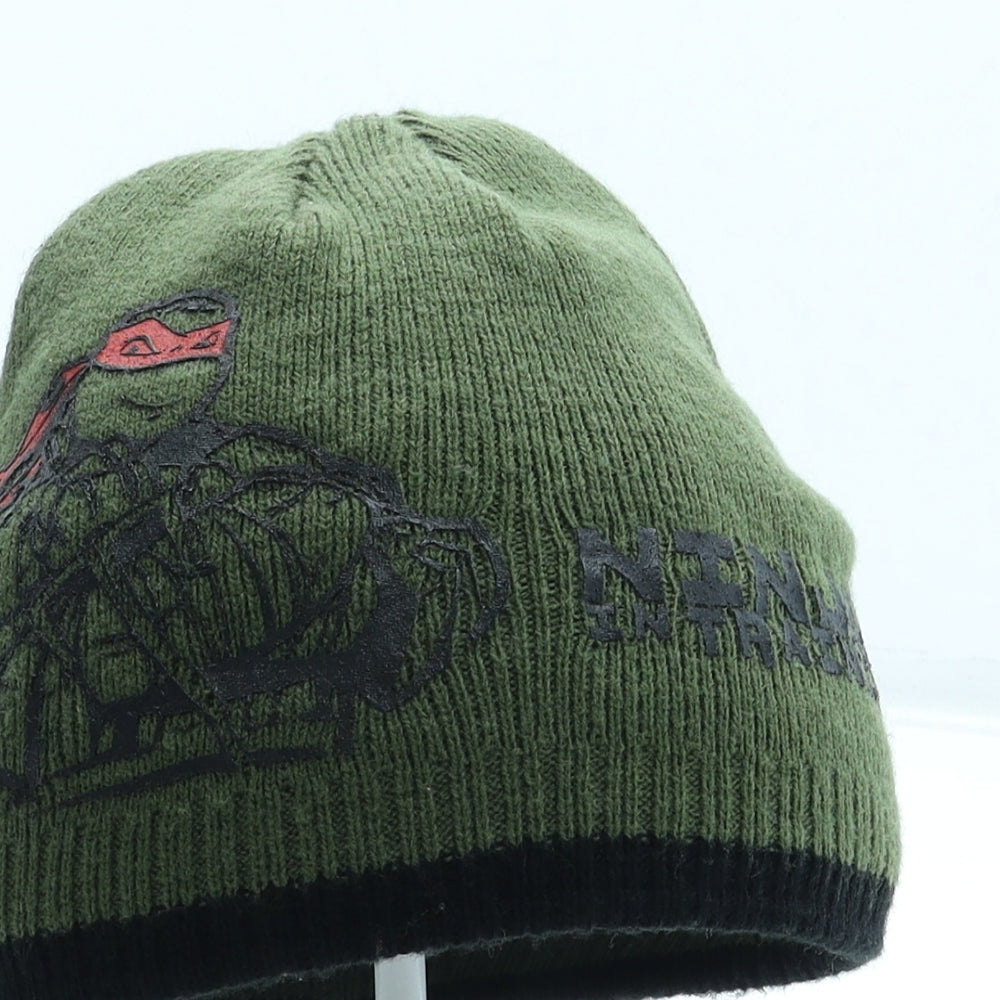 Nicklelodeon Boys Green Acrylic Beanie One Size - Teenage Mutant Ninja Turtles