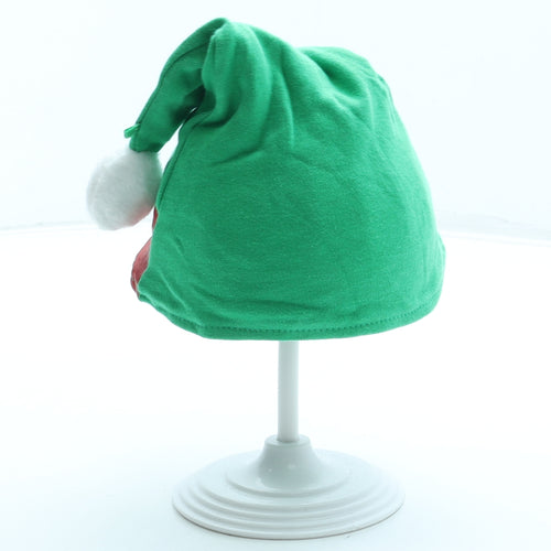F&F Boys Green 100% Cotton Bobble Hat Size XS - Elf Christmas