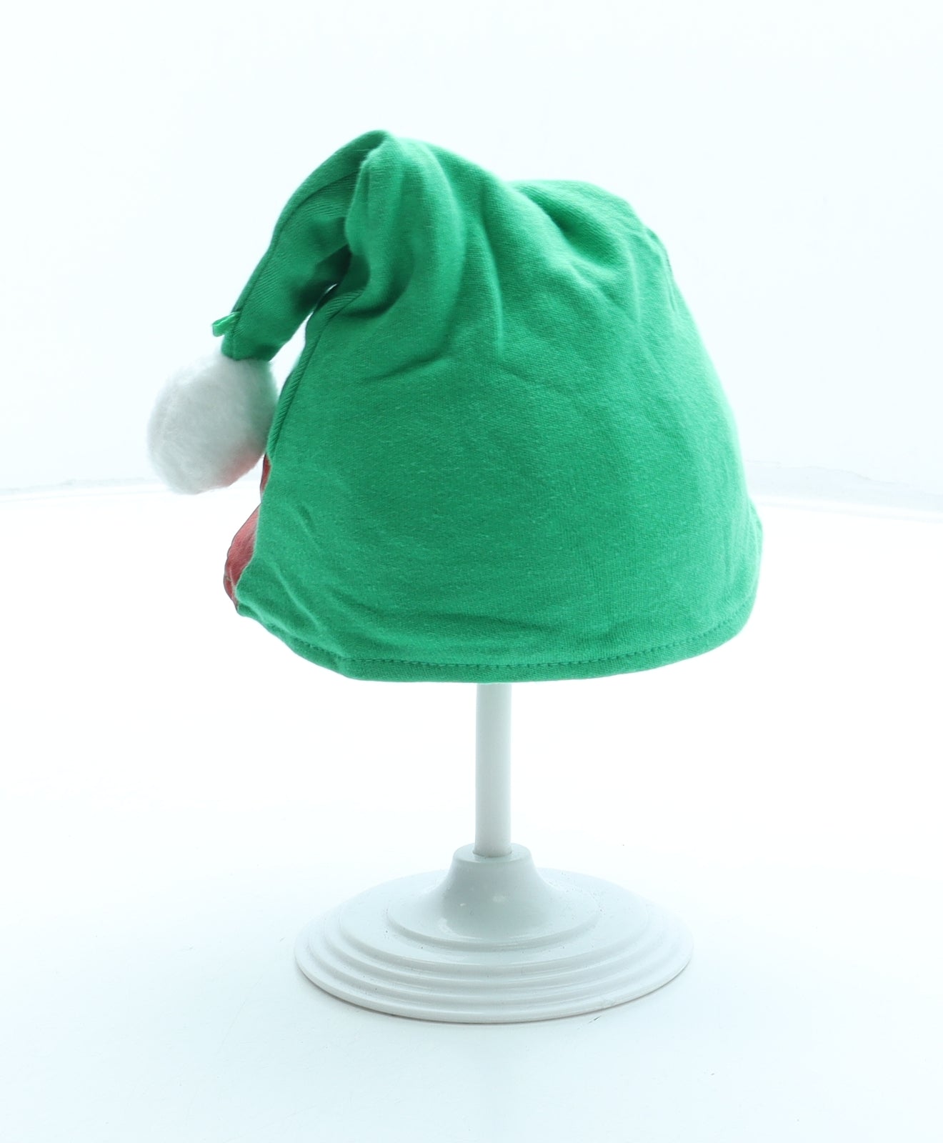 F&F Boys Green 100% Cotton Bobble Hat Size XS - Elf Christmas
