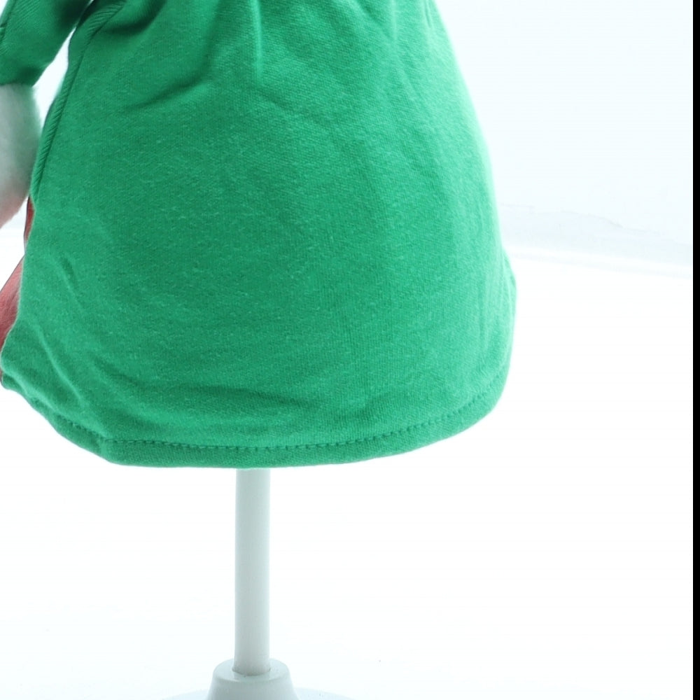 F&F Boys Green 100% Cotton Bobble Hat Size XS - Elf Christmas