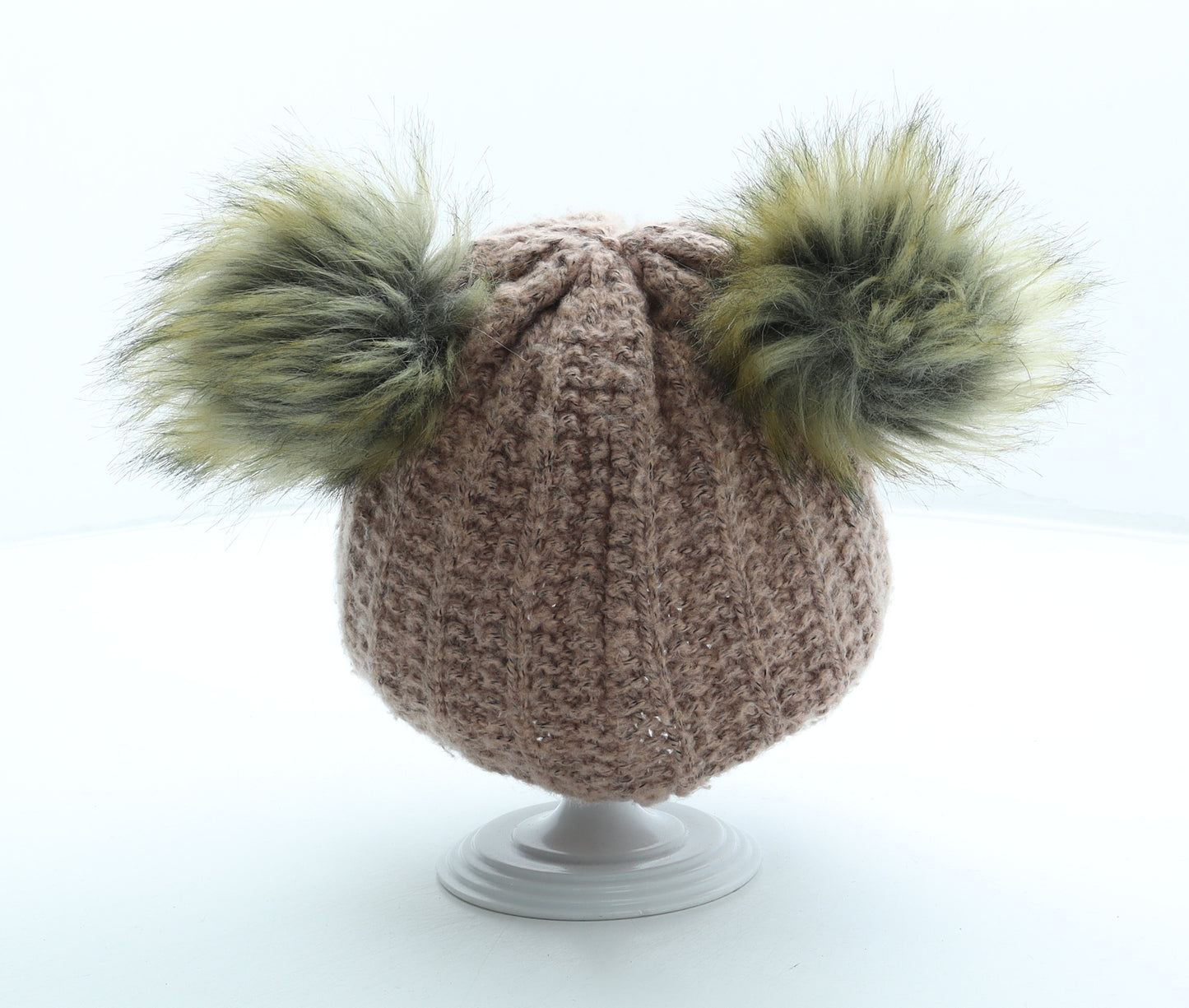 Primark Girls Pink Acrylic Bobble Hat One Size