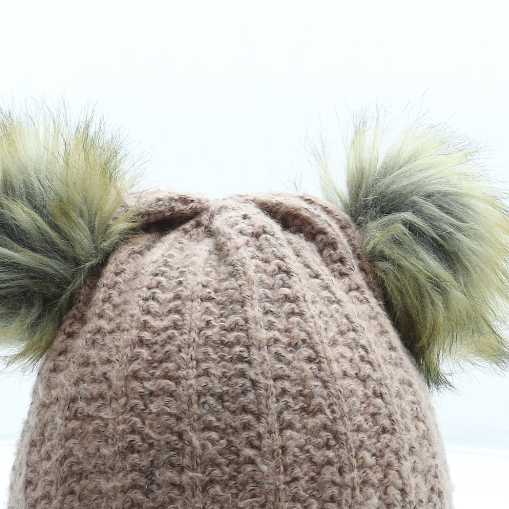 Primark Girls Pink Acrylic Bobble Hat One Size