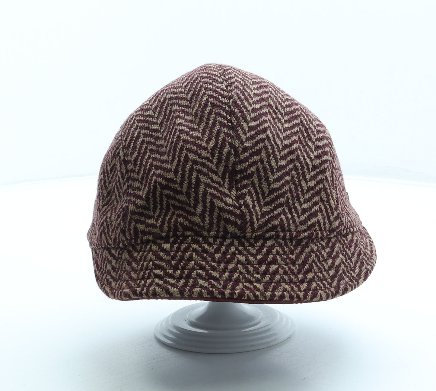 Kangol Womens Red Herringbone Wool Peaked Cap Size M