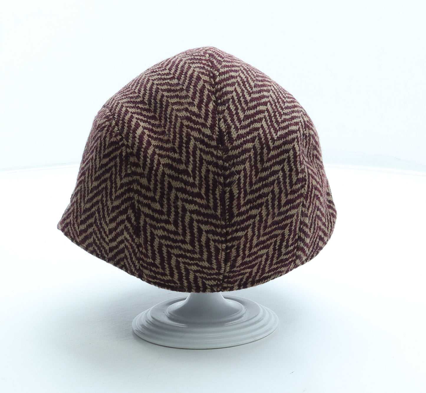 Kangol Womens Red Herringbone Wool Peaked Cap Size M