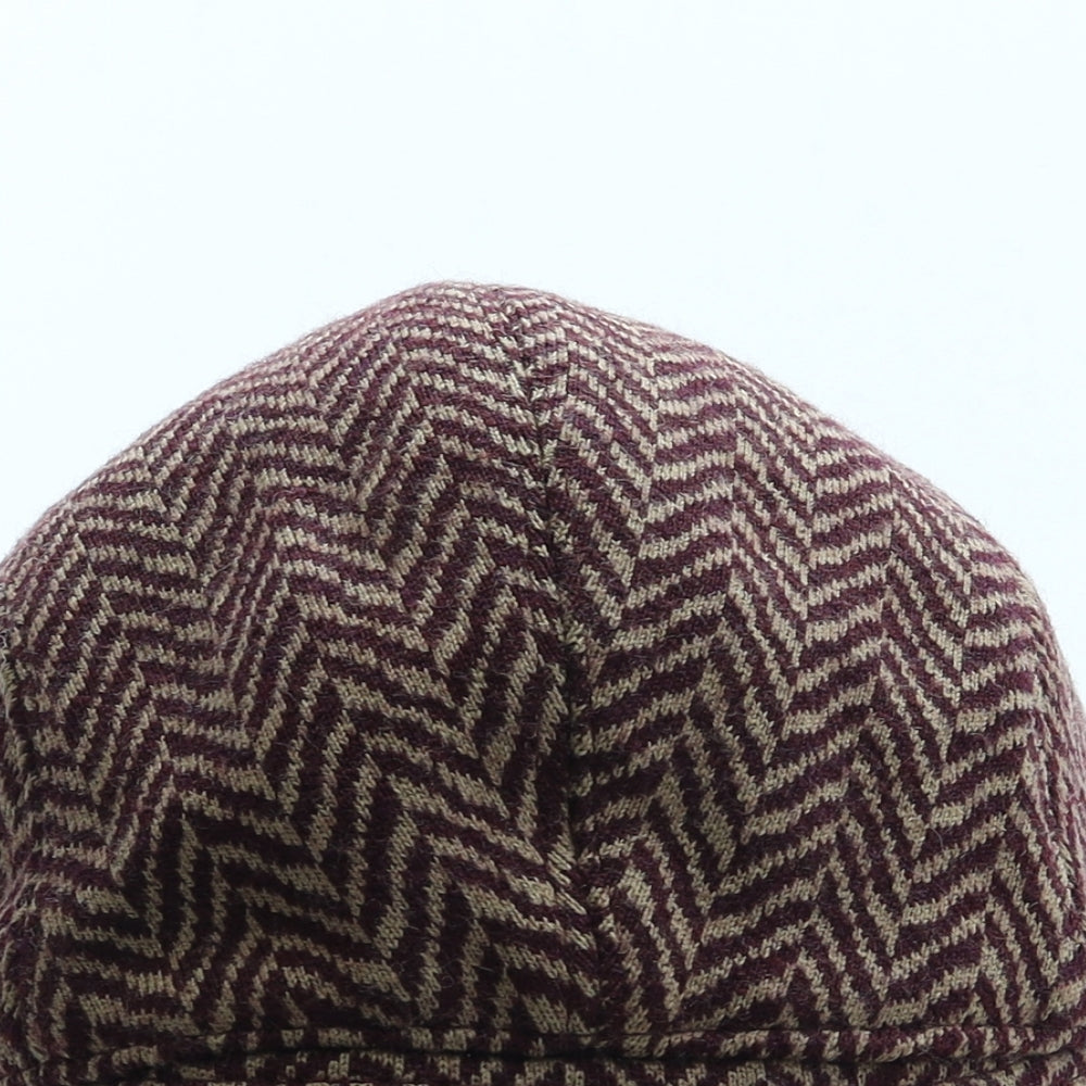 Kangol Womens Red Herringbone Wool Peaked Cap Size M