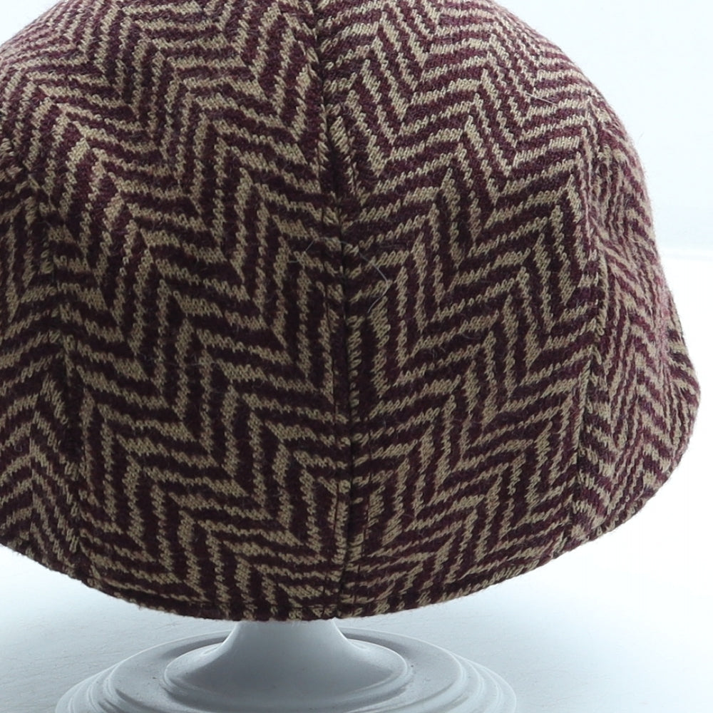 Kangol Womens Red Herringbone Wool Peaked Cap Size M