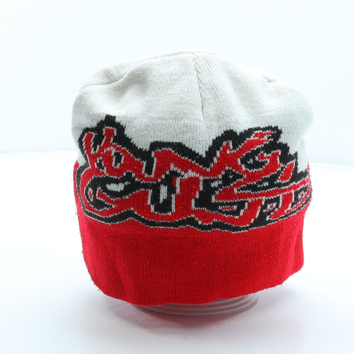 Arsenal Mens Red Geometric Acrylic Beanie One Size - Slogan Logo
