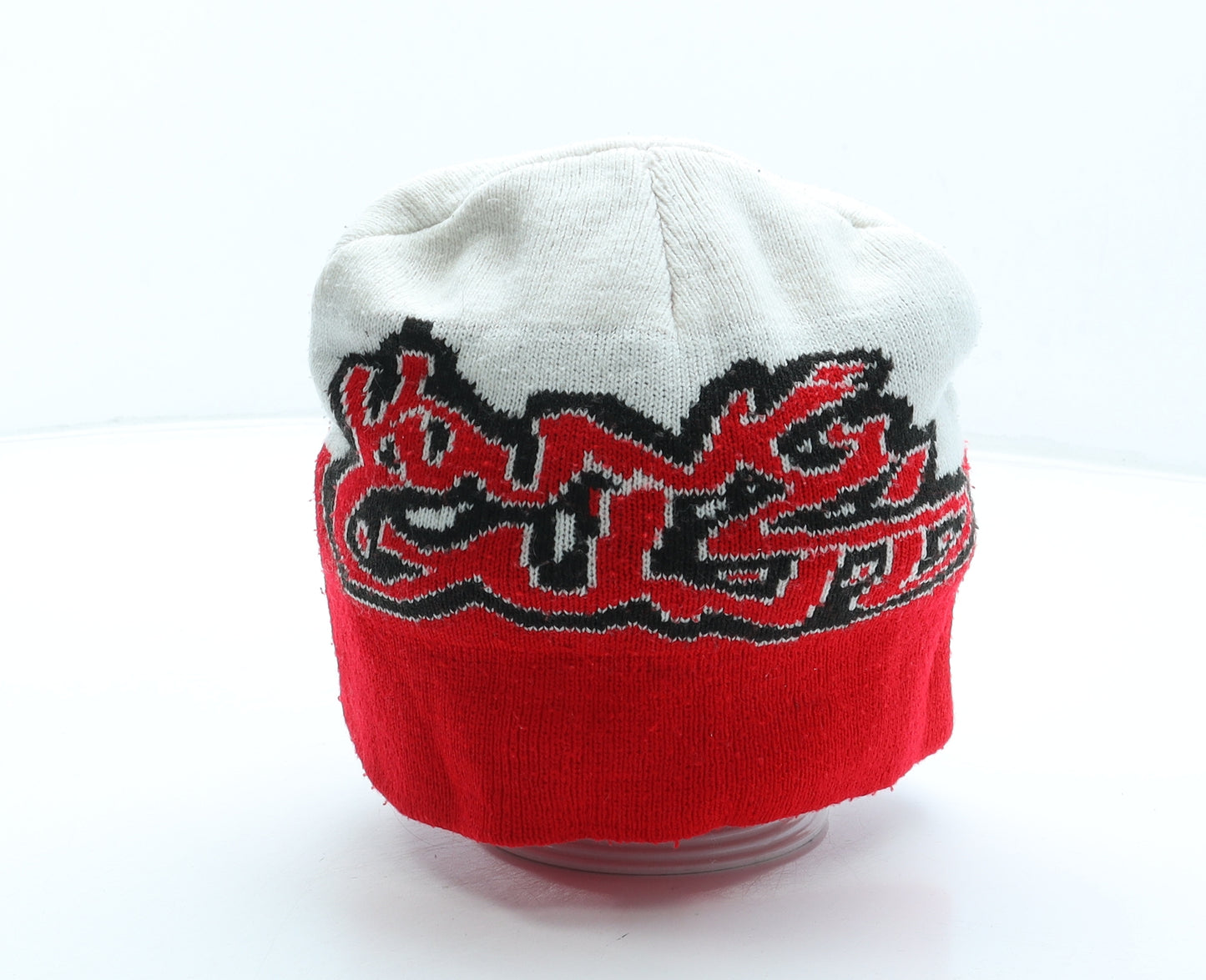 Arsenal Mens Red Geometric Acrylic Beanie One Size - Slogan Logo