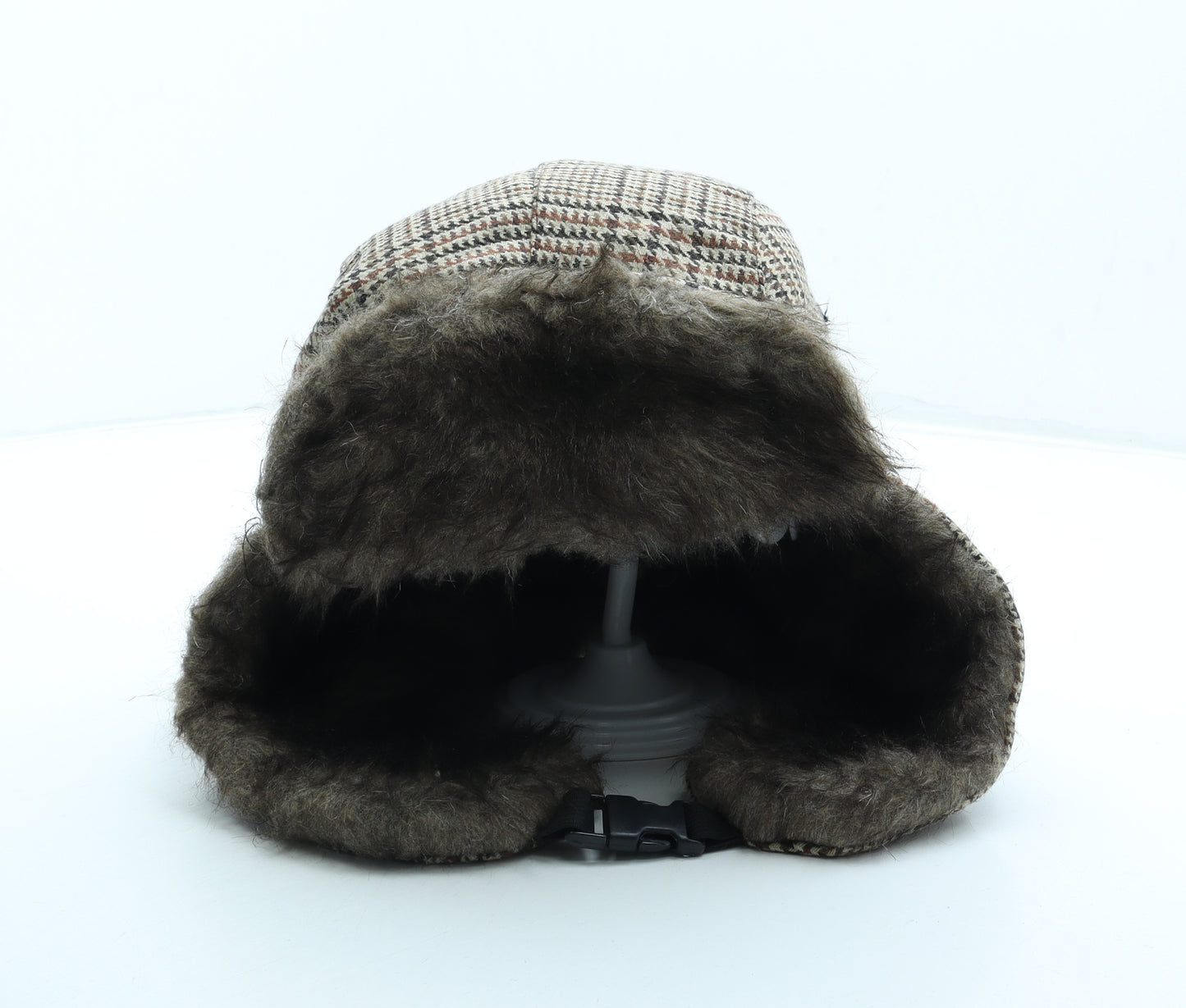 Preworn Mens Brown Polyester Trapper Hat One Size - Faux Fur