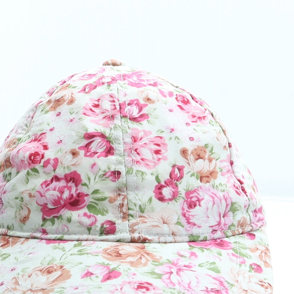 Peacocks Girls Pink Floral Cotton Baseball Cap Size Adjustable