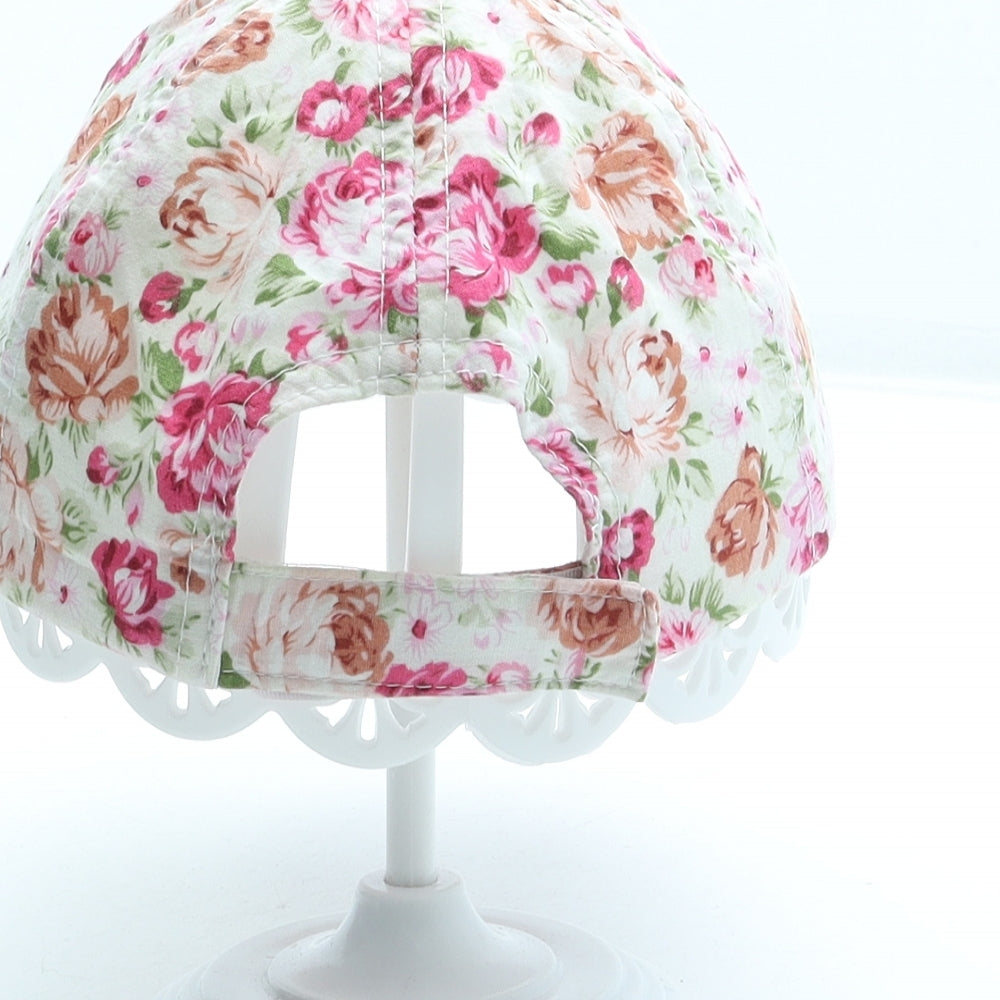 Peacocks Girls Pink Floral Cotton Baseball Cap Size Adjustable