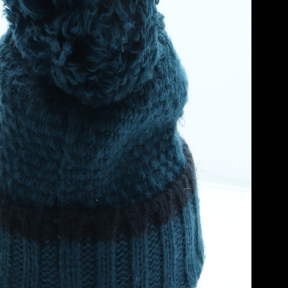 TOG24 Womens Blue Acrylic Bobble Hat One Size