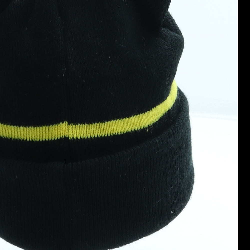 Batman Boys Black Striped Acrylic Beanie Size M - Ears