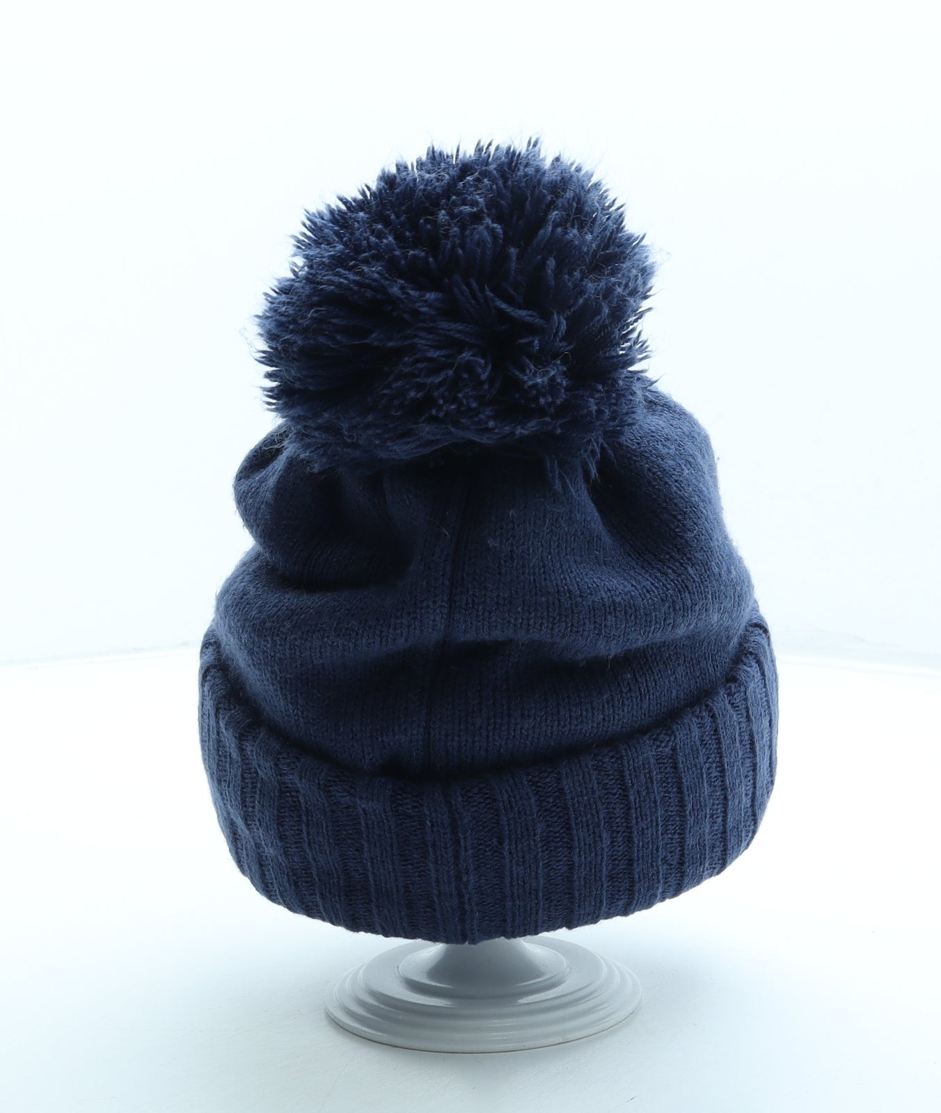 BCBGeneration Womens Blue Acrylic Bobble Hat One Size - Emoji